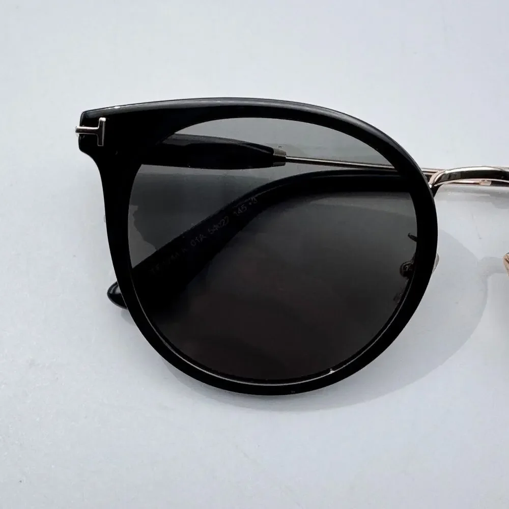 Tom Ford Sunglasses TF1244-K 01A Womens Black Round Frame Gray Lens 54-22-145